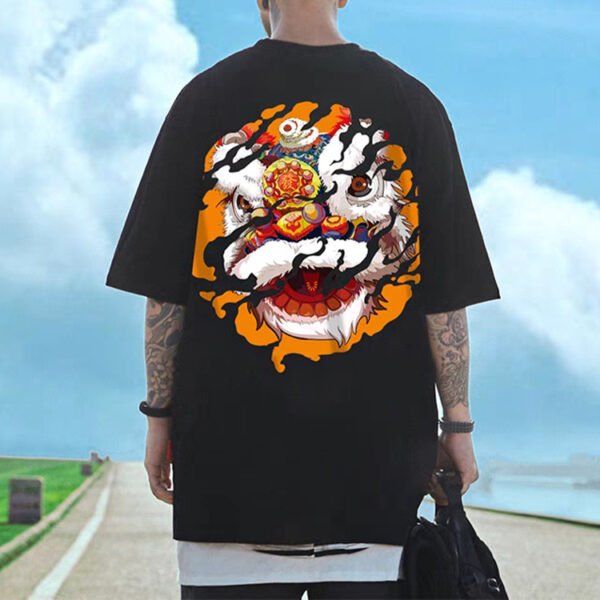 Custom Lion Crest Oversized Printed T-Shirt | VW-3305 - Style 3305F5 - product detail view 2