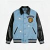 Custom Lion Patch Varsity Jacket with Contrast Sleeves - Style 8E41F5 Custom Lion Patch Varsity Jacket with Contrast Sleeves - Style 8E41F5