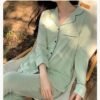 Custom Long-Sleeve Button-Front Pajama Set - Style 946F13 - product detail view 5 Custom Long-Sleeve Button-Front Pajama Set - Style 946F13 - product detail view 5