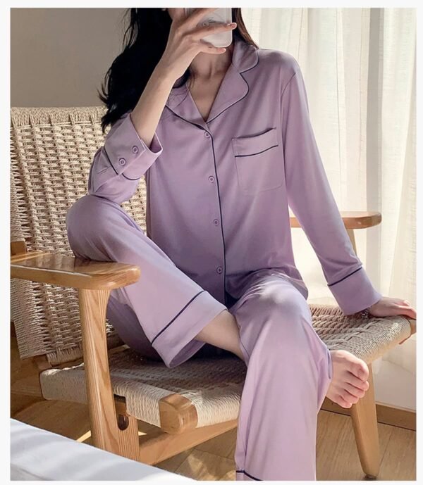 Custom Long-Sleeve Button-Front Pajama Set - Style 946F13 - product detail view 11 Custom Long-Sleeve Button-Front Pajama Set - Style 946F13 - product detail view 11