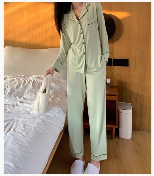 Custom Long-Sleeve Button-Front Pajama Set - Style 946F13 - product detail view 12 Custom Long-Sleeve Button-Front Pajama Set - Style 946F13 - product detail view 12