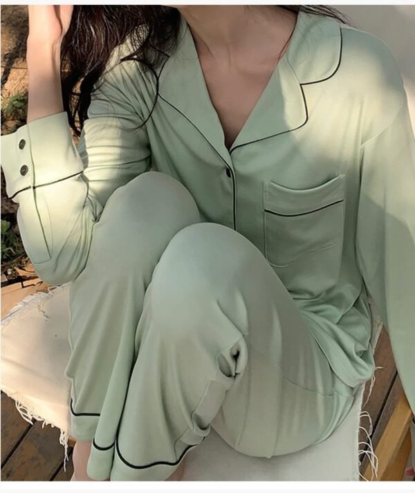 Custom Long-Sleeve Button-Front Pajama Set - Style 946F13 - product detail view 13 Custom Long-Sleeve Button-Front Pajama Set - Style 946F13 - product detail view 13