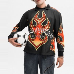 Custom Flame Graphic Long-Sleeve Jersey - Style 8B84F9