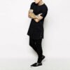 Custom Black Longline Zipper T-Shirt - Style 6D1A3B - product detail view 2 Custom Black Longline Zipper T-Shirt - Style 6D1A3B - product detail view 2
