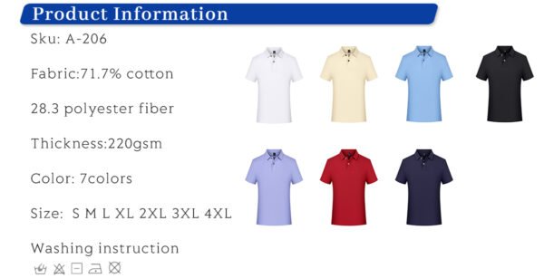 Custom Loose-Fit Unisex Polo Shirt A206 - Style 365A1A - product detail view 5 Custom Loose-Fit Unisex Polo Shirt A206 - Style 365A1A - product detail view 5