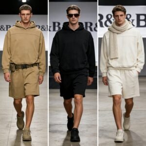 Custom Men's Paneled Hoodie and Shorts Set - Style 73E86F