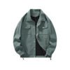 Custom Men's Utility Snap Jacket - Style B5B49C Green utility jacket with snap buttons and dual chest pockets
