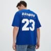 Custom Blue Mesh Applique Number Jersey - Style DEEB42