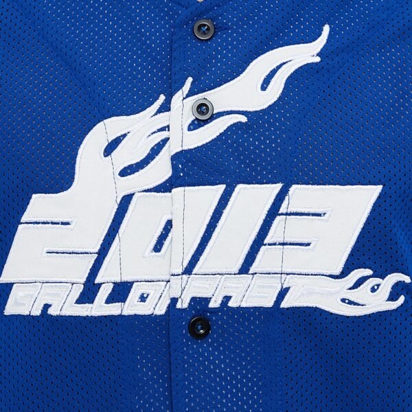 Custom Blue Mesh Applique Number Jersey - Style DEEB42 - product detail view 5
