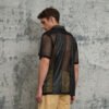 Custom Mesh-Panel Short Sleeve Button Shirt - Style FEE2BF - product detail view 4 Custom Mesh-Panel Short Sleeve Button Shirt - Style FEE2BF - product detail view 4