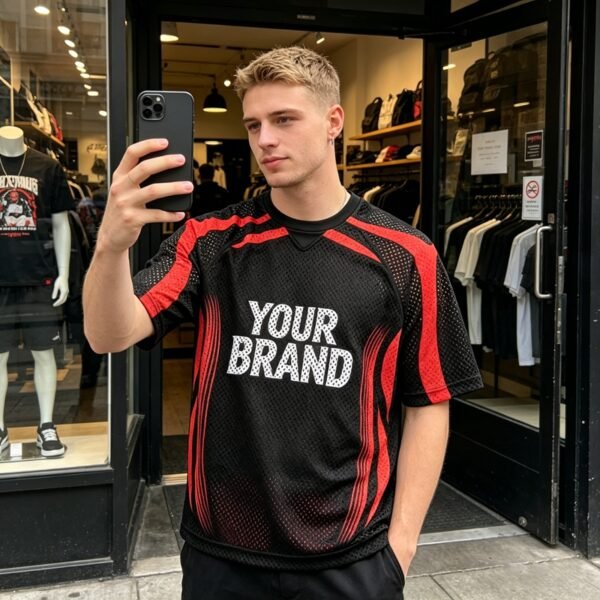 Custom Mesh Panel Sport Jersey Tee - Style C6981D - product detail view 6 Custom Mesh Panel Sport Jersey Tee - Style C6981D - product detail view 6