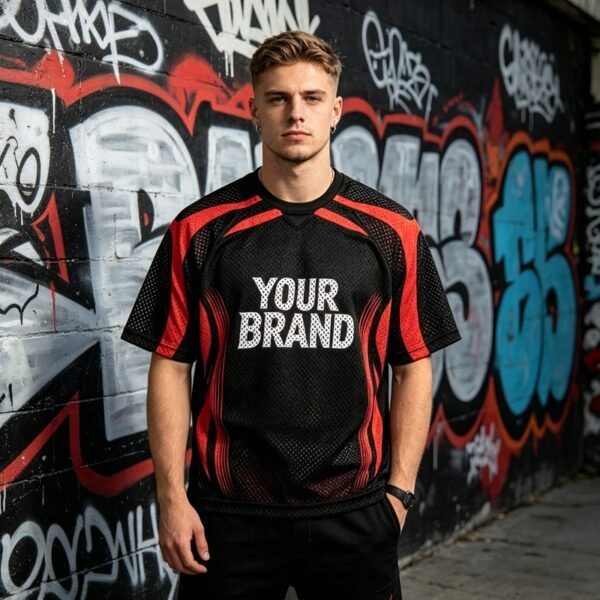 Custom Mesh Panel Sport Jersey Tee - Style C6981D - product detail view 7 Custom Mesh Panel Sport Jersey Tee - Style C6981D - product detail view 7