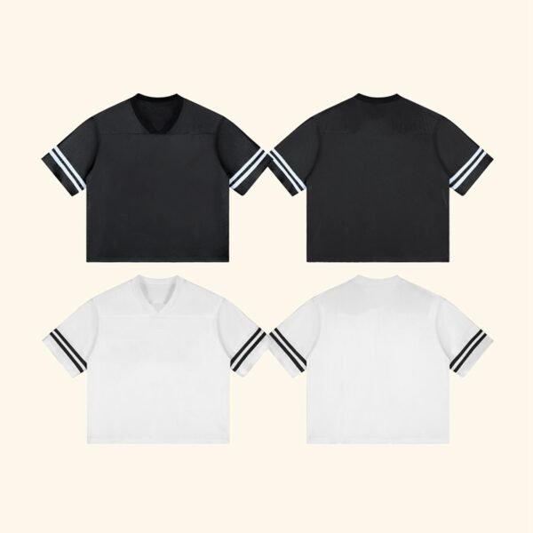 Custom 240 GSM Mesh V-Neck Stripe Sleeve Jersey | VW-JR240 - Style 412EB5 - product detail view 3 Custom 240 GSM Mesh V-Neck Stripe Sleeve Jersey | VW-JR240 - Style 412EB5 - product detail view 3