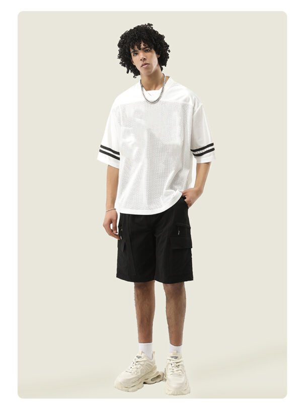 Custom 240 GSM Mesh V-Neck Stripe Sleeve Jersey | VW-JR240 - Style 412EB5 - product detail view 6 Custom 240 GSM Mesh V-Neck Stripe Sleeve Jersey | VW-JR240 - Style 412EB5 - product detail view 6