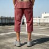 Custom Mirrored Panel Cropped Streetwear Pants - Style 928D09 Man wearing custom mirrored panel cropped streetwear pants