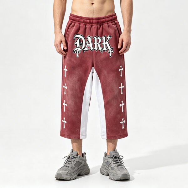 Custom Mirrored Panel Cropped Streetwear Pants - Style 928D09 - product detail view 5 Custom Mirrored Panel Cropped Streetwear Pants - Style 928D09 - product detail view 5