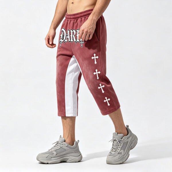 Custom Mirrored Panel Cropped Streetwear Pants - Style 928D09 - product detail view 7 Custom Mirrored Panel Cropped Streetwear Pants - Style 928D09 - product detail view 7