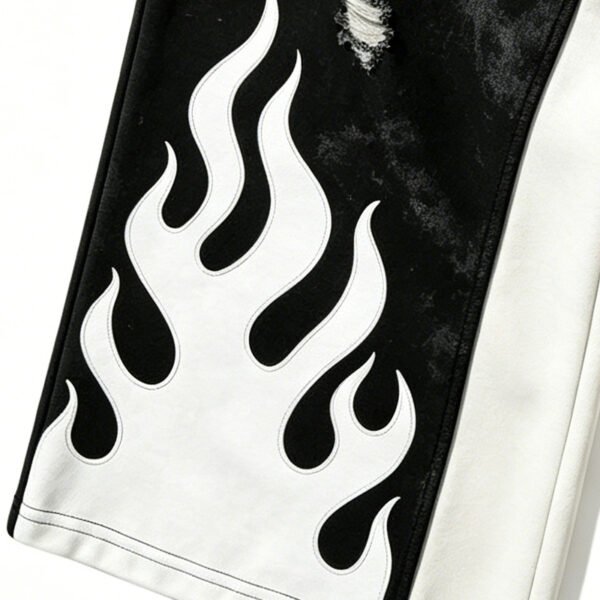 Custom Mirrored Panel Cropped Streetwear Pants - Style A74590 - product detail view 4 Custom Mirrored Panel Cropped Streetwear Pants - Style A74590 - product detail view 4