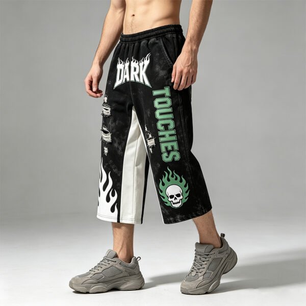 Custom Mirrored Panel Cropped Streetwear Pants - Style A74590 - product detail view 6 Custom Mirrored Panel Cropped Streetwear Pants - Style A74590 - product detail view 6