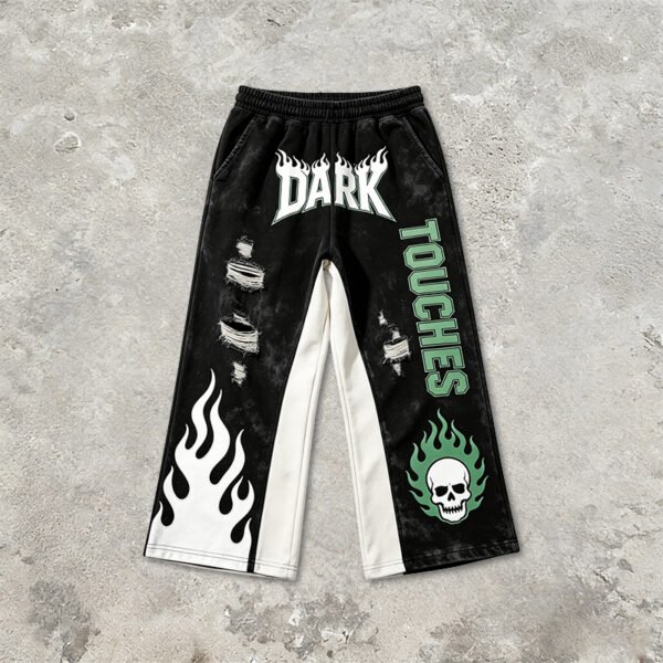 Custom Mirrored Panel Cropped Streetwear Pants - Style A74590 - product detail view 9 Custom Mirrored Panel Cropped Streetwear Pants - Style A74590 - product detail view 9