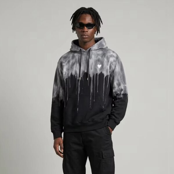 Custom Mirrored Spray-Fade Heart Embroidery Hoodie - Style 984F24 - product detail view 2 Custom Mirrored Spray-Fade Heart Embroidery Hoodie - Style 984F24 - product detail view 2