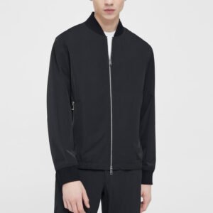 Black custom mobility gusset bomber jacket
