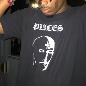 Custom Monochrome Mask Graphic T-Shirt - Style 4ABFDB