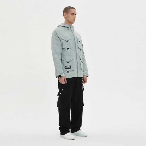 Custom Multi-Pocket Hooded Utility Jacket - Style 034D13 - product detail view 3 Custom Multi-Pocket Hooded Utility Jacket - Style 034D13 - product detail view 3