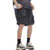 Custom Multi-Pocket Utility Shorts with Relaxed Fit VW-F5A58 - Style F5A58C Dark grey multi-pocket utility shorts with relaxed fit