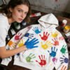 Custom Multicolor Handprint Oversized Pullover Hoodie - Style 92328B - product detail view 5 Custom Multicolor Handprint Oversized Pullover Hoodie - Style 92328B - product detail view 5