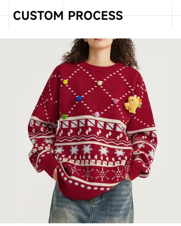 Custom Festive Intarsia Novelty Pullover Sweater 10123W23 - Style C97409 - product detail view 11 Custom Festive Intarsia Novelty Pullover Sweater 10123W23 - Style C97409 - product detail view 11