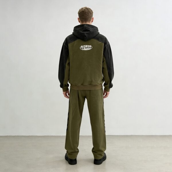 Custom Olive Washed Raglan Tracksuit - VW-3228 - Style 3228D5 - product detail view 7 Custom Olive Washed Raglan Tracksuit - VW-3228 - Style 3228D5 - product detail view 7