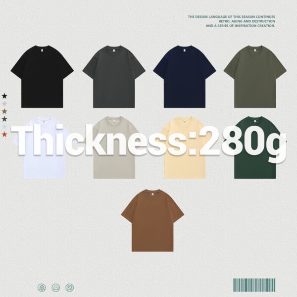 Custom Oversized 280 GSM Long-Staple Cotton T-Shirt - Style 2C5B8B - product detail view 3