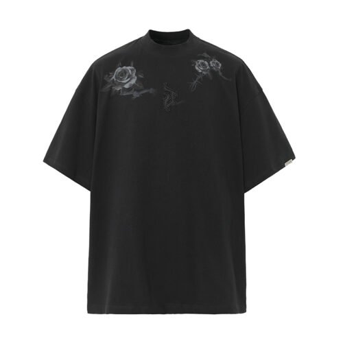 Custom Oversized Rose Graphic Beaded T-Shirt - Style 7B88B5 Custom Oversized Rose Graphic Beaded T-Shirt - Style 7B88B5