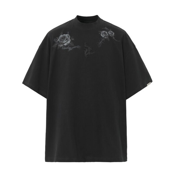 Custom Oversized Rose Graphic Beaded T-Shirt - Style 7B88B5 Custom Oversized Rose Graphic Beaded T-Shirt - Style 7B88B5