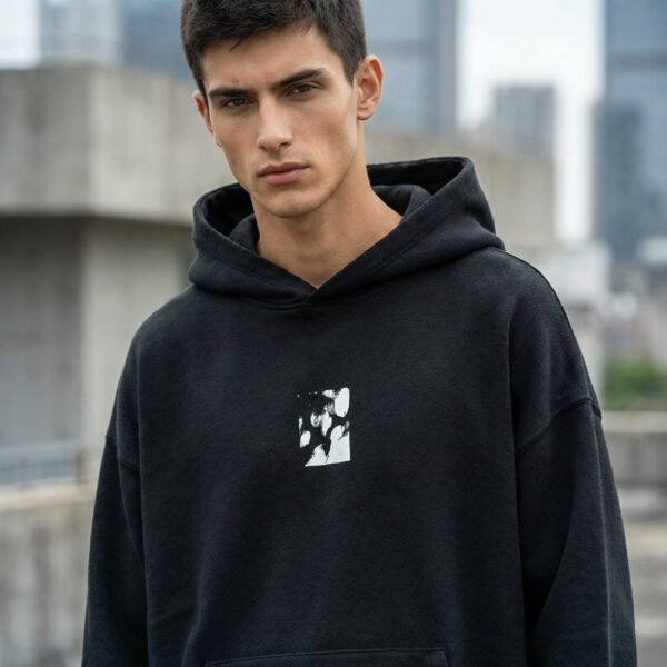 Custom Oversized Black Pullover Hoodie VW-C08469 - Style C08469 - product detail view 2