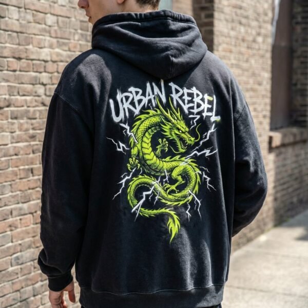 Custom Oversized Black Pullover Hoodie VW-C08469 - Style C08469 - product detail view 6