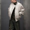 Custom Vintage-Washed Oversized Bomber Jacket - Style 49E561 - product detail view 3