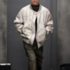 Custom Vintage-Washed Oversized Bomber Jacket - Style 49E561 - product detail view 4