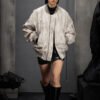 Custom Vintage-Washed Oversized Bomber Jacket - Style 49E561 - product detail view 5
