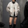 Custom Vintage-Washed Oversized Bomber Jacket - Style 49E561 - product detail view 8