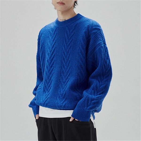 Custom Oversized Cable Crewneck Sweater - Style 10B867 - product detail view 3 Custom Oversized Cable Crewneck Sweater - Style 10B867 - product detail view 3