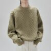 Custom Oversized Cable Crewneck Sweater - Style 10B867 - product detail view 4 Custom Oversized Cable Crewneck Sweater - Style 10B867 - product detail view 4