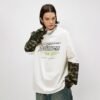 Custom Oversized Camo V-Neck Long Sleeve Tee - Style 20CA34 - product detail view 2 Custom Oversized Camo V-Neck Long Sleeve Tee - Style 20CA34 - product detail view 2