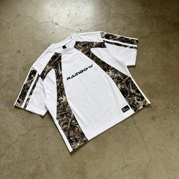 Custom Oversized Camo Panel Streetwear Tee - Style 0E91E7 - product detail view 6 Custom Oversized Camo Panel Streetwear Tee - Style 0E91E7 - product detail view 6