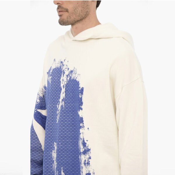 Custom Oversized Contrast-Panel Printed Pullover Hoodie - Style 07BFAA - product detail view 2