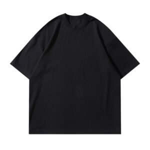 Black oversized short sleeve crewneck sweatshirt