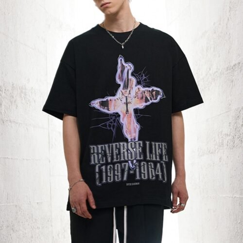 Custom Oversized Cross Artwork T-Shirt | - Style B0EB0E Custom Oversized Cross Artwork T-Shirt | - Style B0EB0E