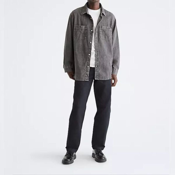 Custom Washed Oversized Denim Overshirt | VW-325A92 - Style 325A92 - product detail view 4