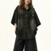 Custom Oversized Short Sleeve Denim Shirt - Style 121F1C - product detail view 2